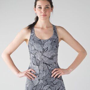 Lululemon Cool Racerback Tank 8 Dottie Tribe Black White Dot Abstract NWOT